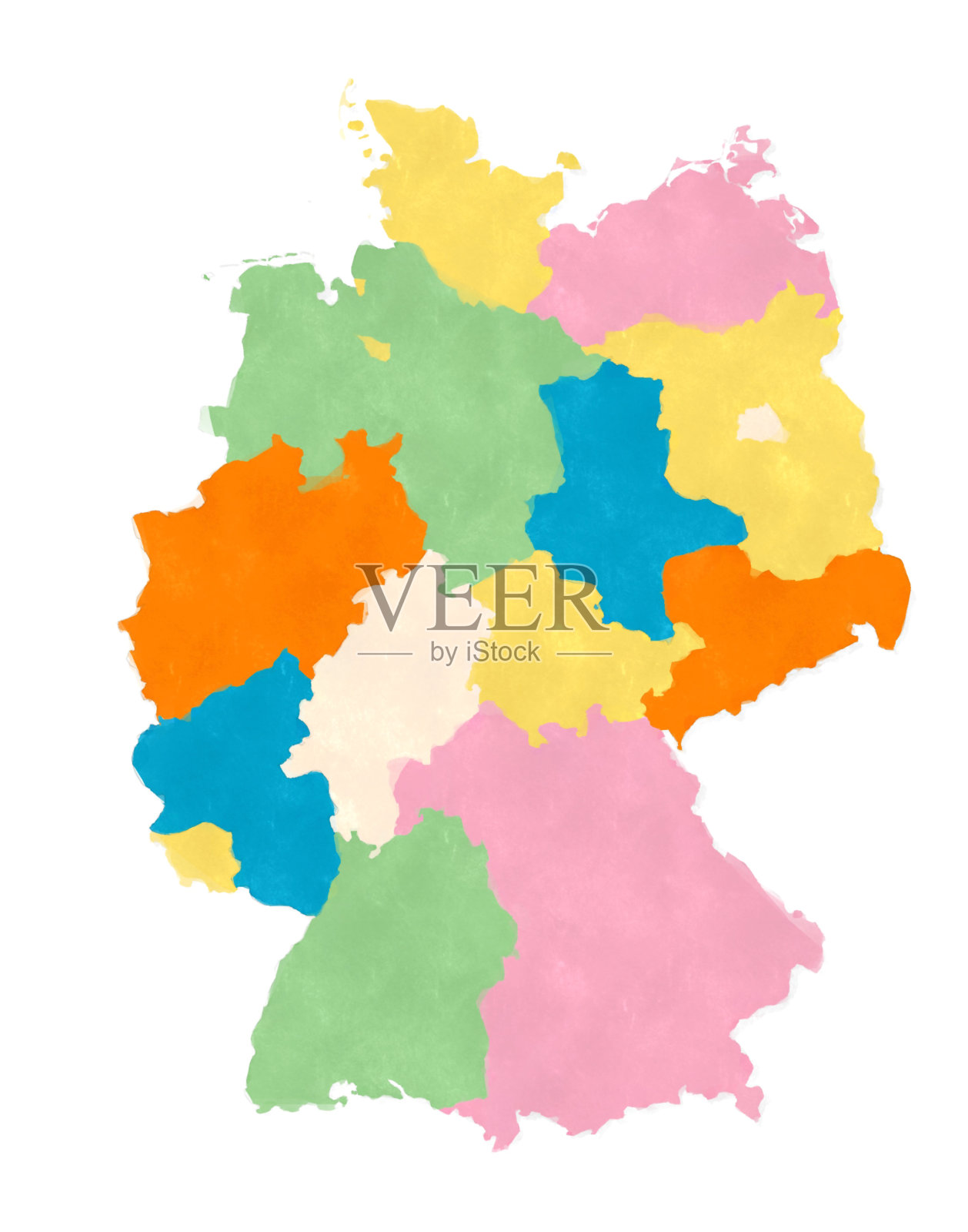 德国地图在水彩画插画图片素材