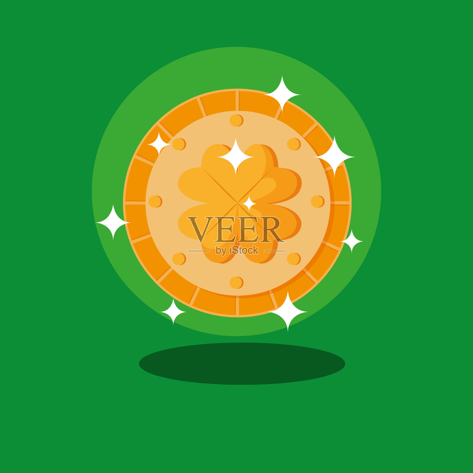 圣帕特里克节和三叶草硬币插画图片素材