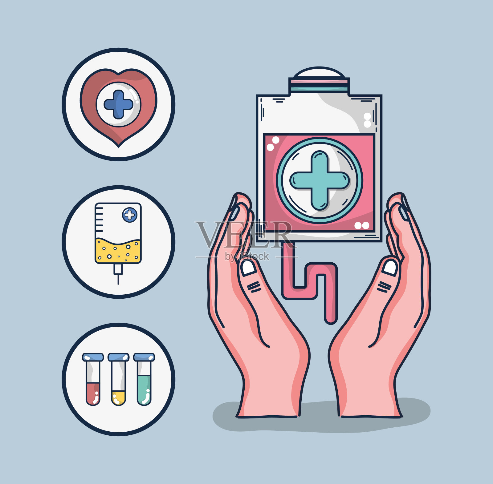 献血卡通插画图片素材