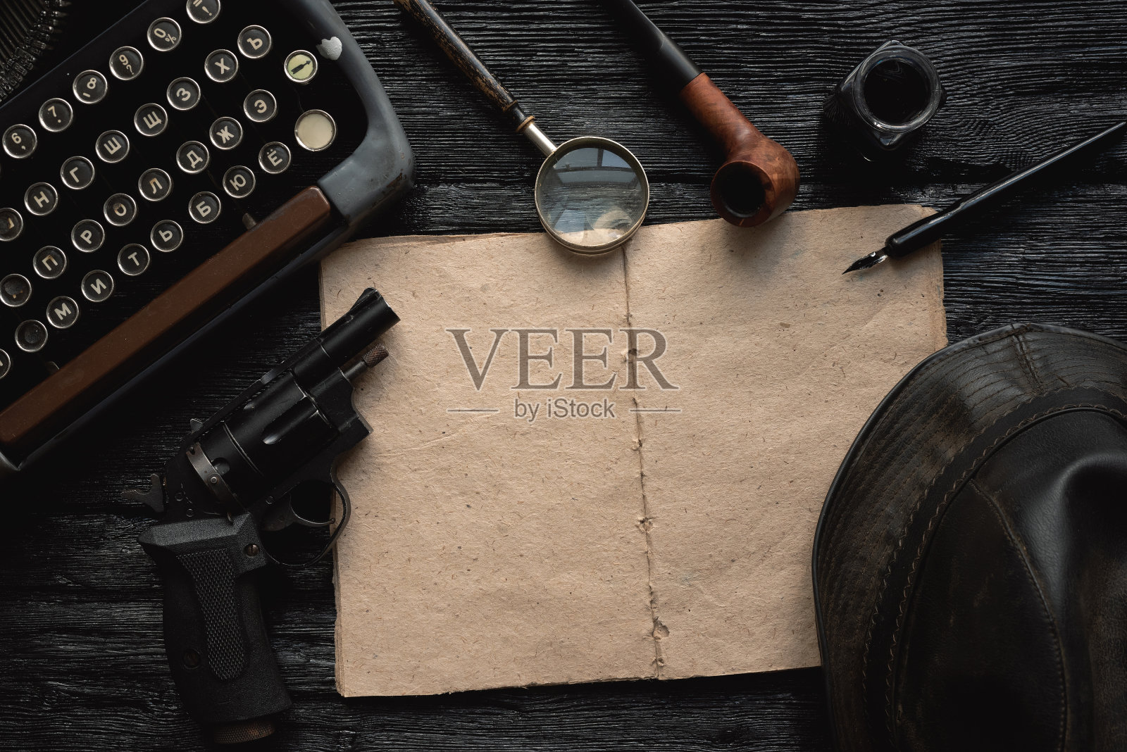 侦探的故事。照片摄影图片