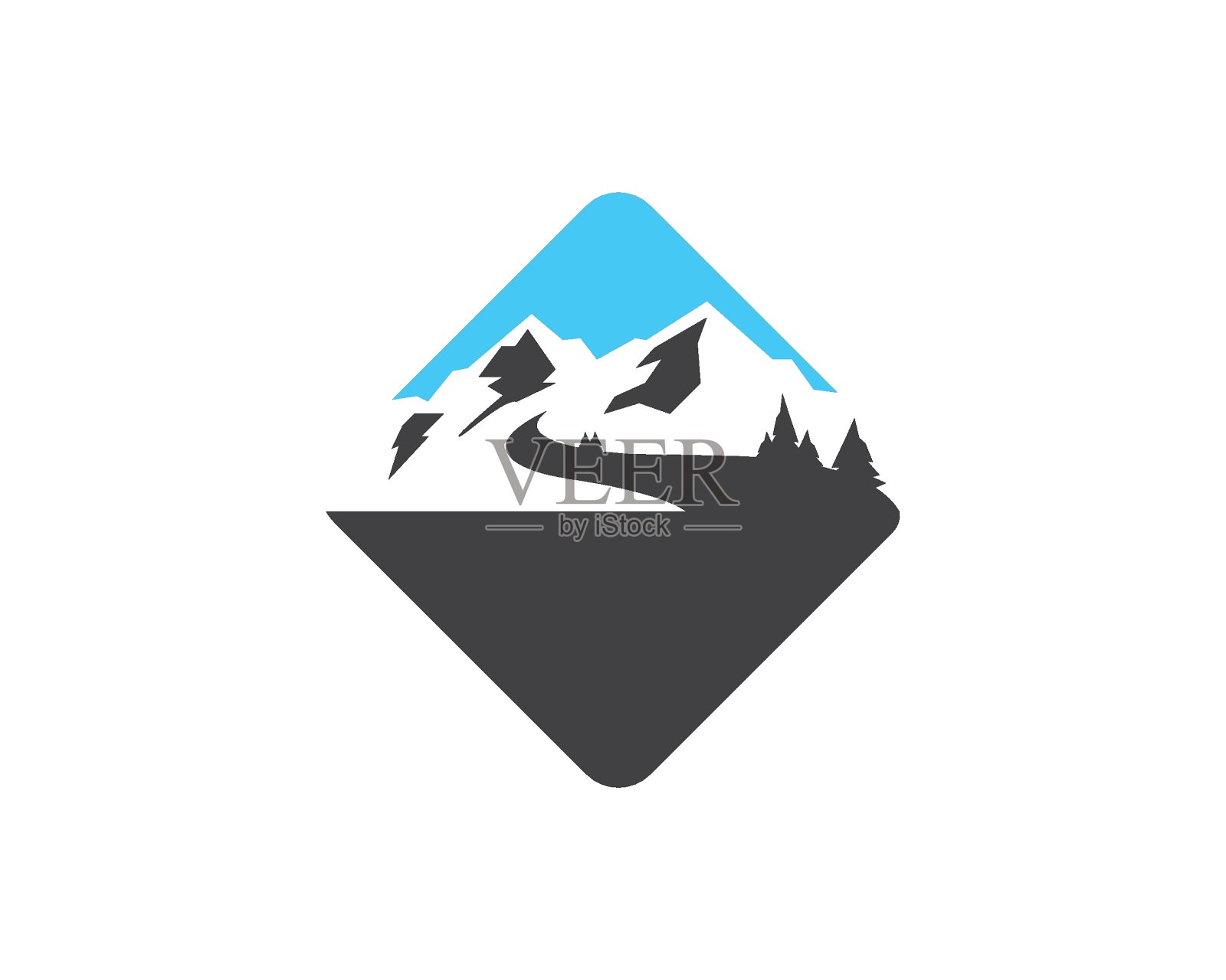 高山图标的冒险模板标志插画图片素材