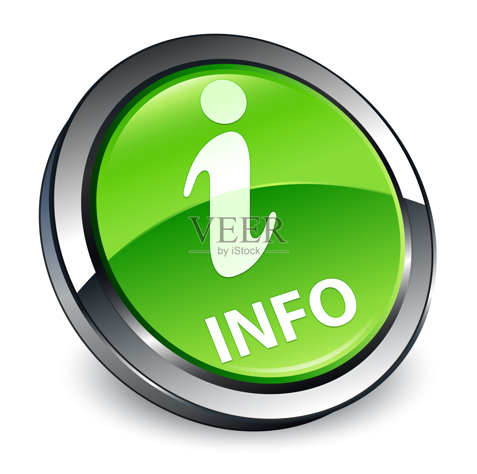 信息3d绿色圆形按钮插画图片素材