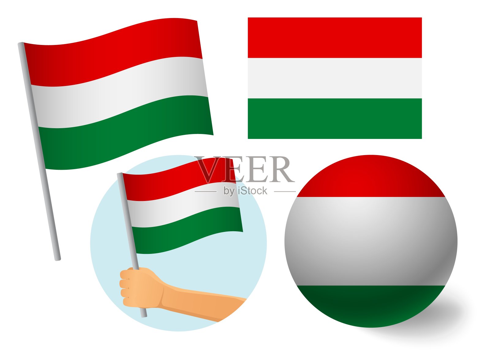 匈牙利国旗图标集设计元素图片
