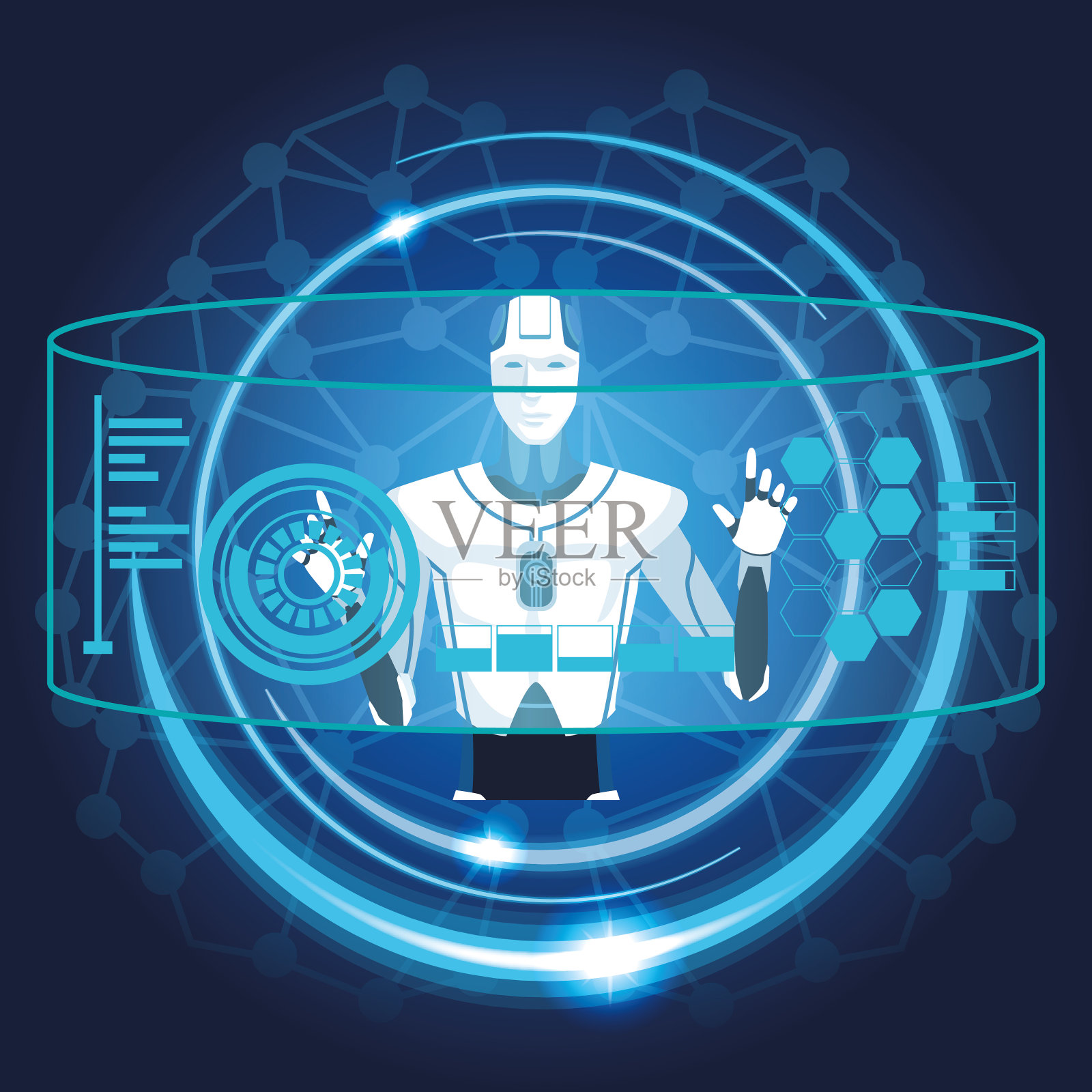 人工智能机器人插画图片素材