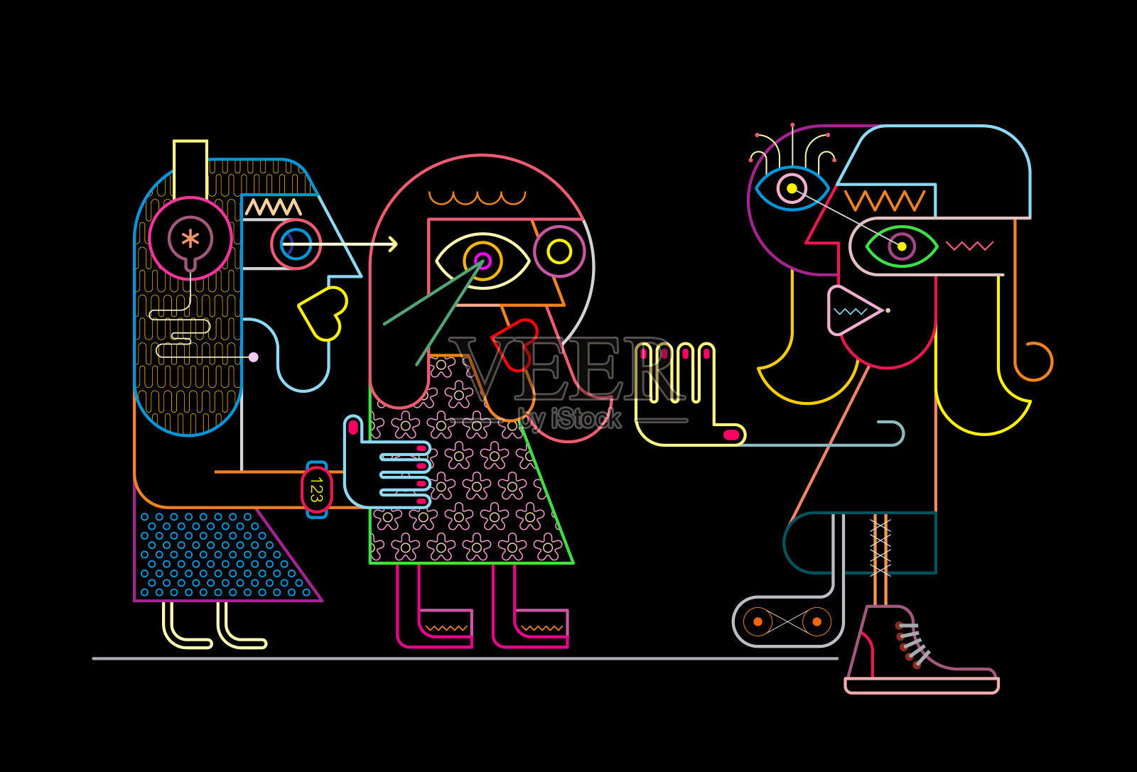 停止霓虹灯艺术插画图片素材