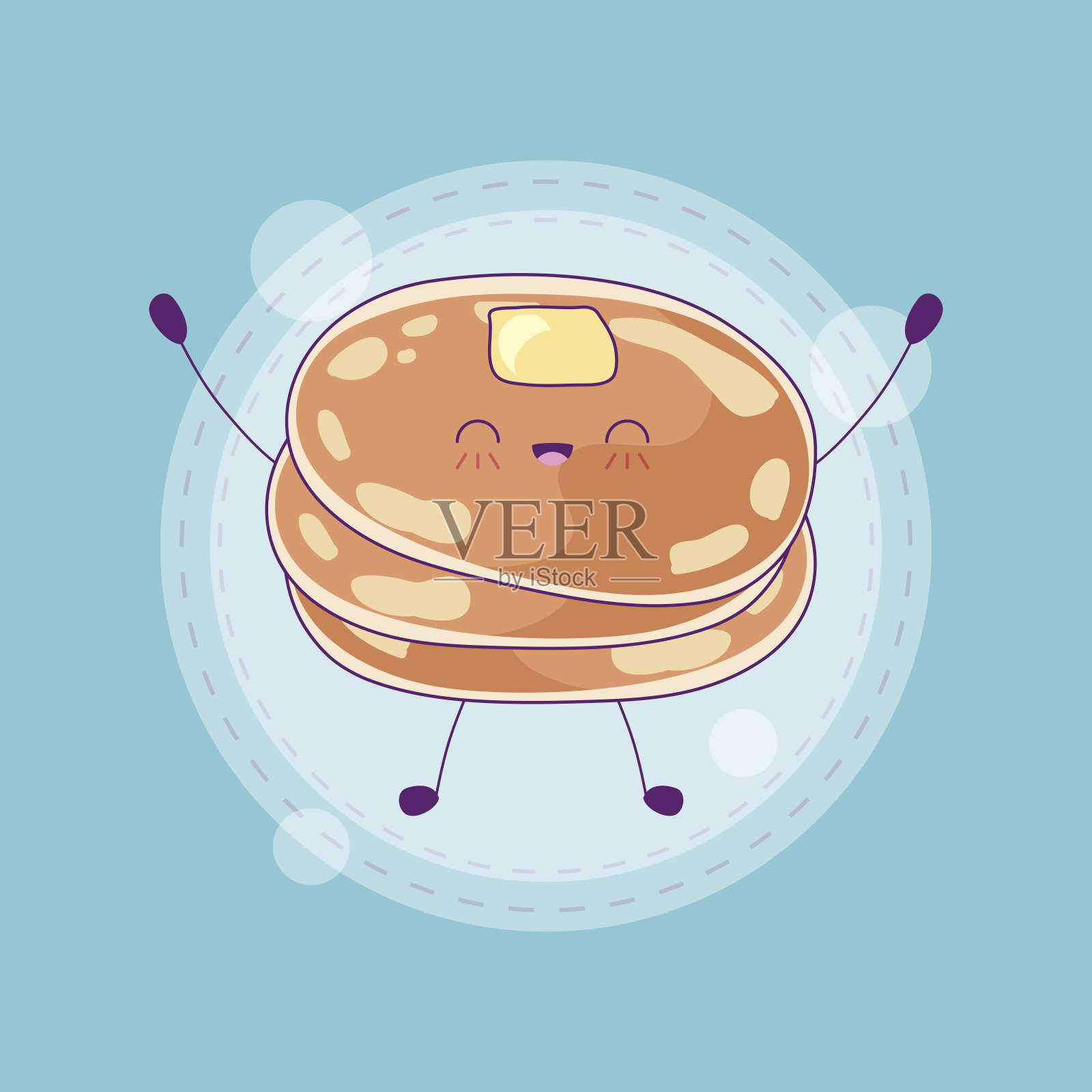 美味又新鲜的卡哇伊式煎饼设计元素图片