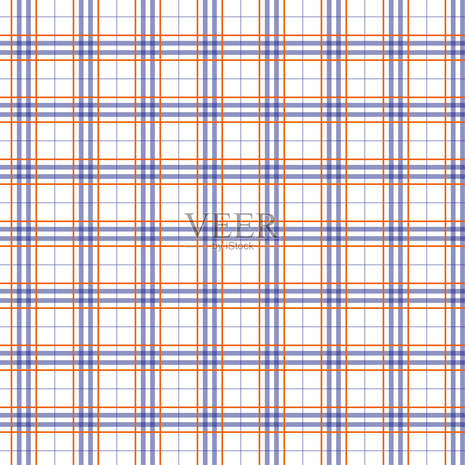 花格无缝蓝白图案。插画图片素材