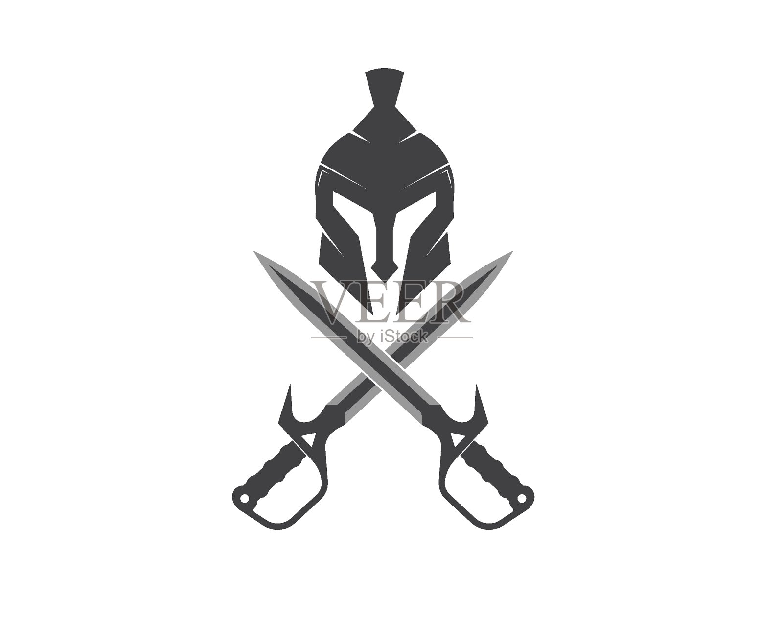 斯巴达头盔标志图标矢量插图设计插画图片素材