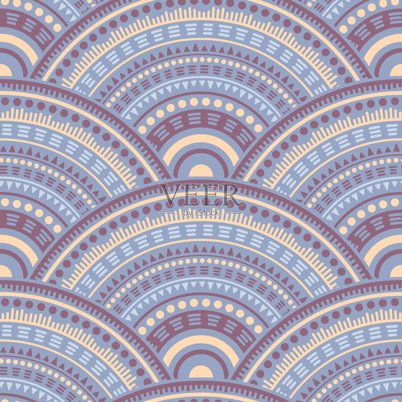 民族圈形成无缝的几何图案。插画图片素材