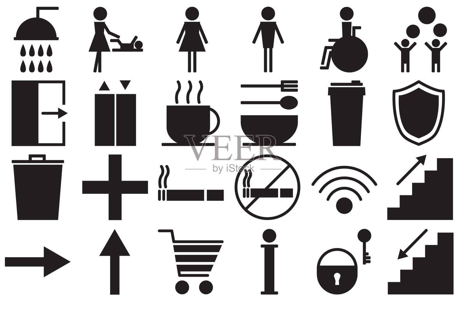 公共场所的通用图标图标素材