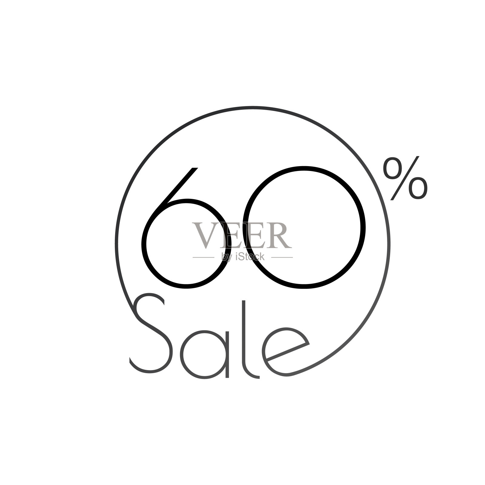 折扣提供价格线性贴纸或标签，标志的广告活动在零售，促销营销，60%。对于艺术模板设计，列表，页面，模型宣传册风格，横幅，想法，封面，小册子，印刷，传单，书，空白，卡片，广告，标志，设计元素图片