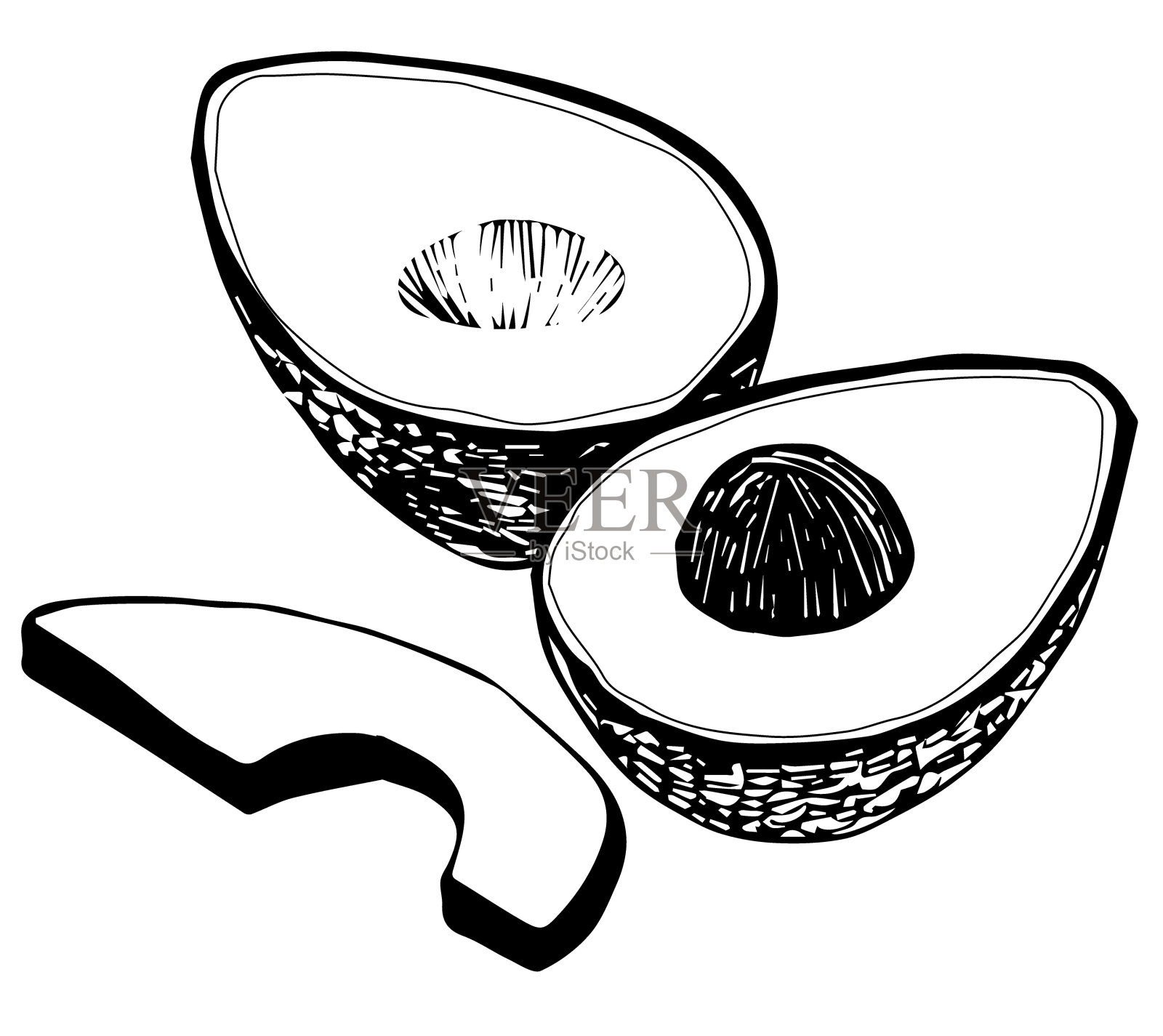 黑白线绘制矢量剪贴艺术插图插画图片素材