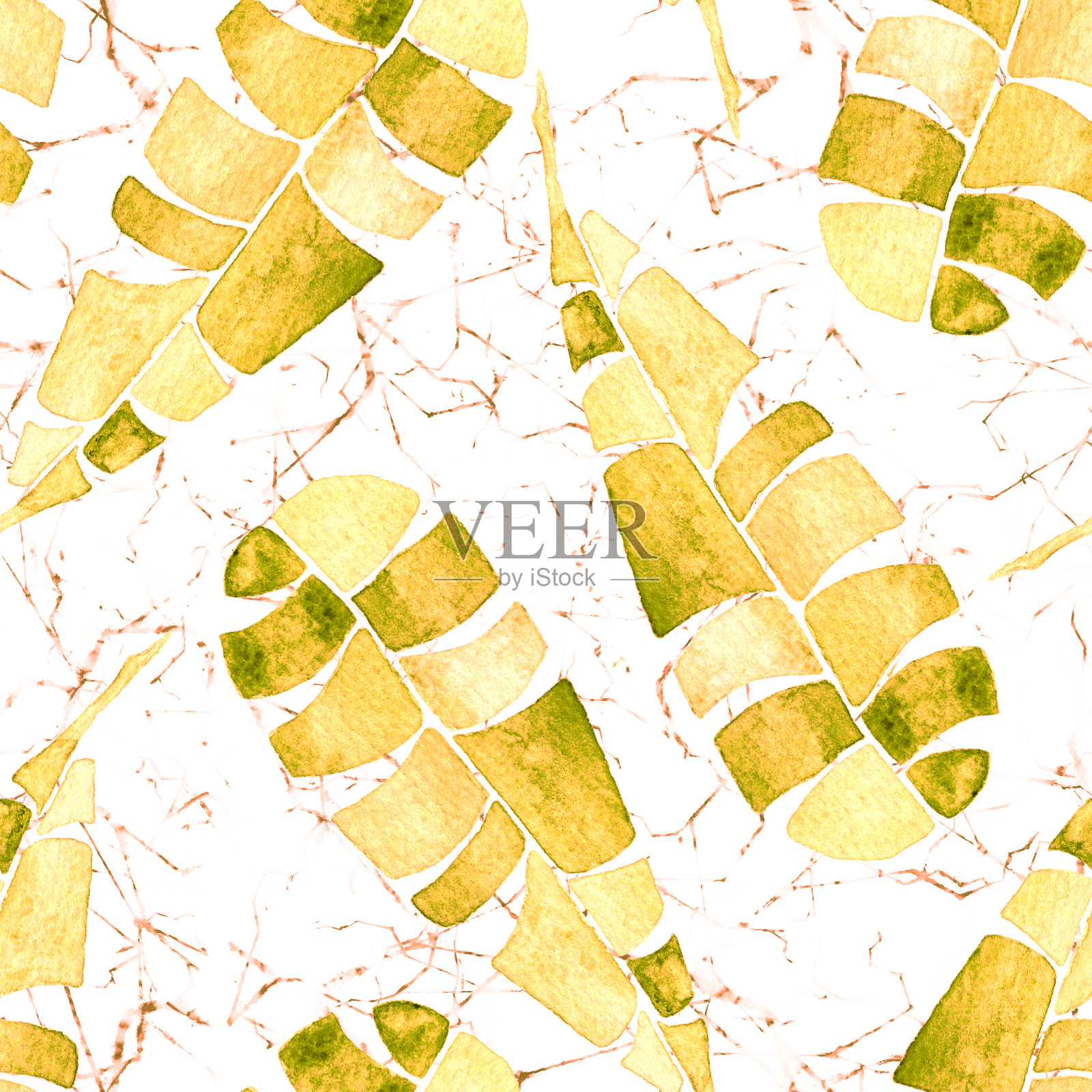 热带无缝模式。水彩天真棕榈l插画图片素材