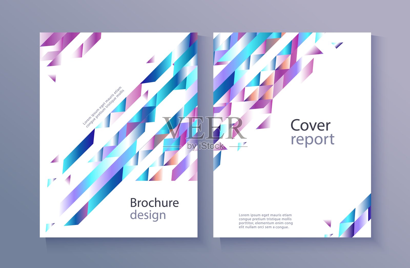 矢量时尚充满活力的梯度报告封面设计模板素材