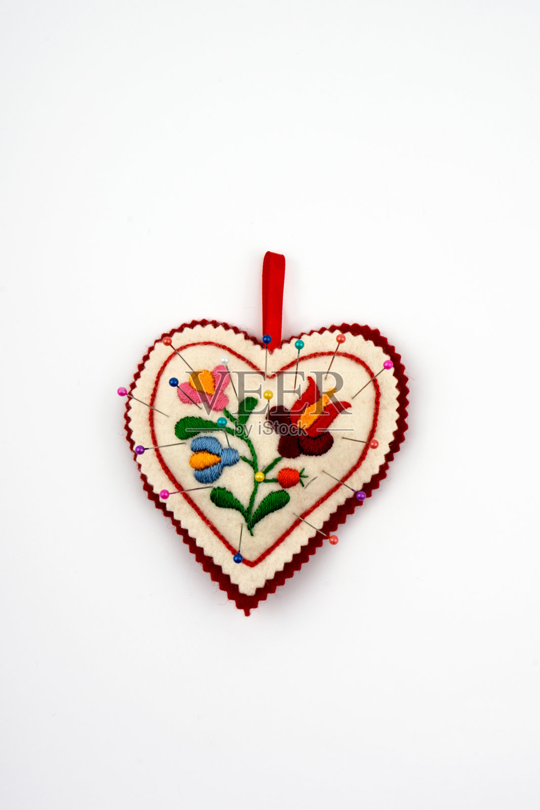 10、自制纺织品缝红棉爱心照片摄影图片