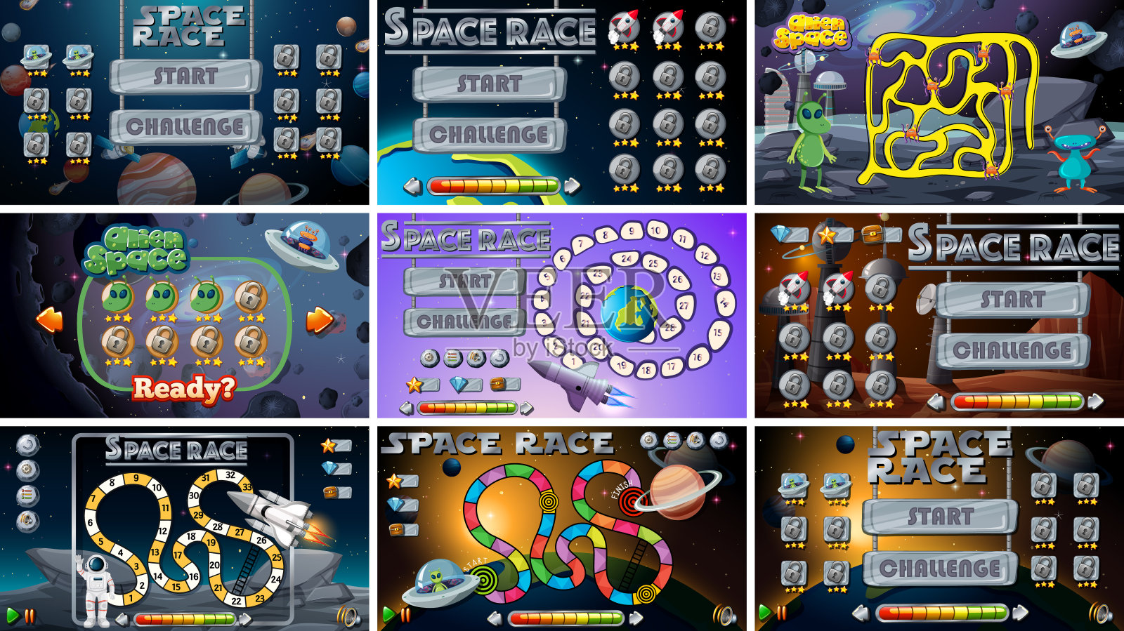 太空游戏集插画图片素材