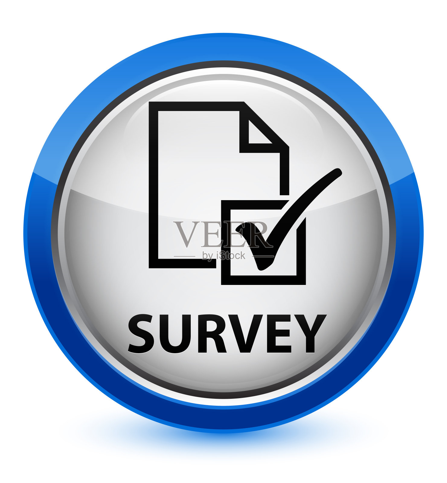 调查水晶蓝色圆形按钮插画图片素材