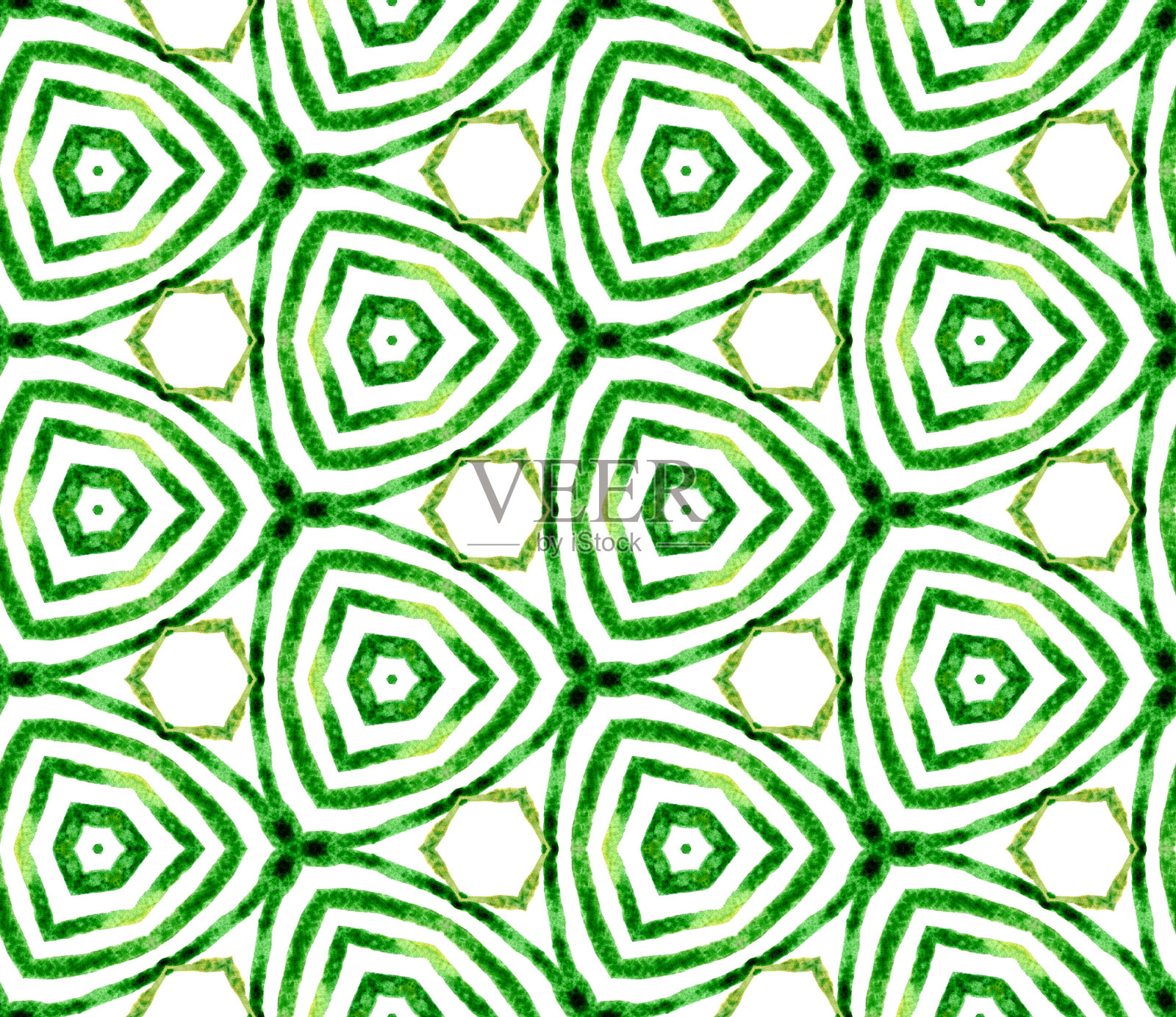 绿色手绘无缝图案。手绘水插画图片素材