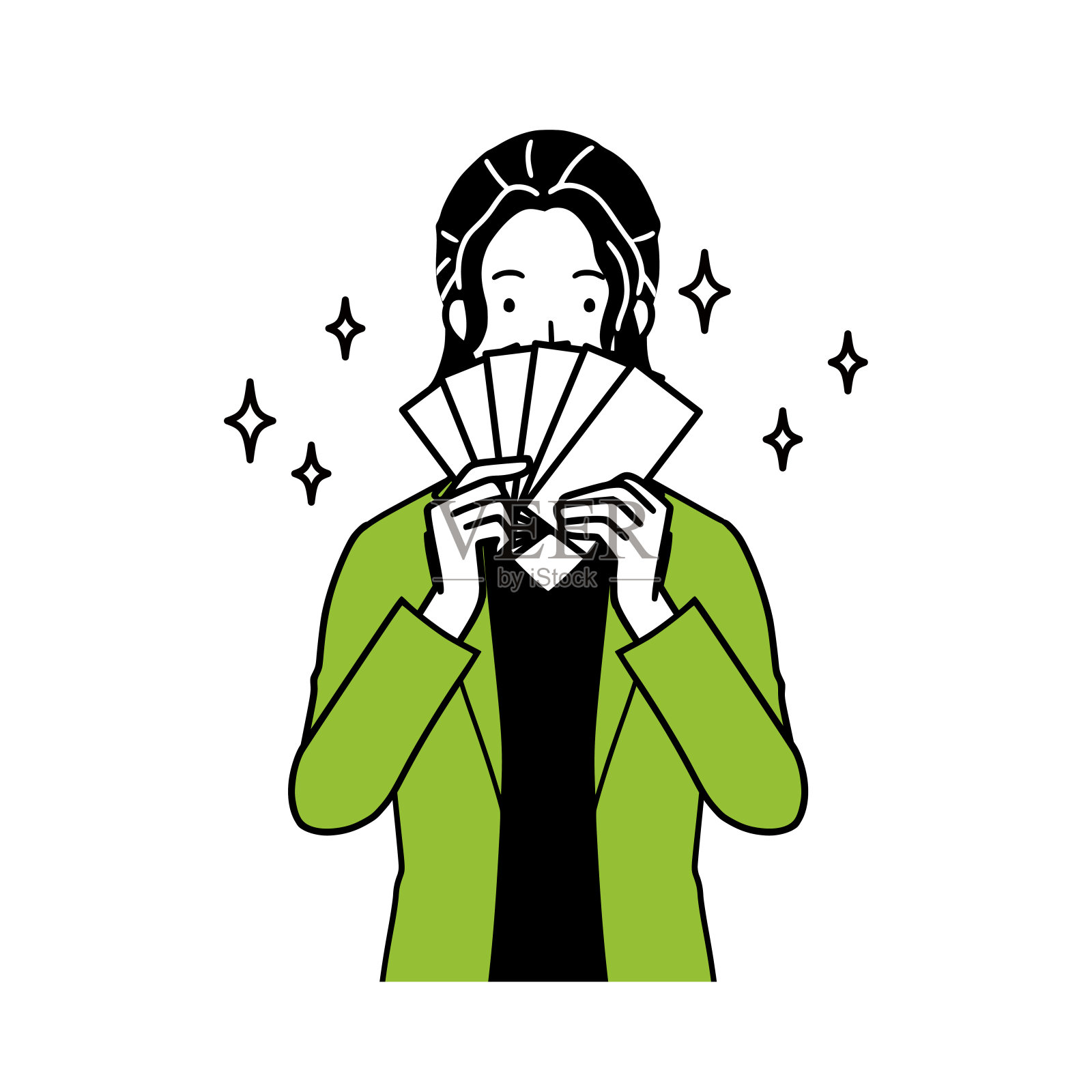 商人赚钱。插画图片素材