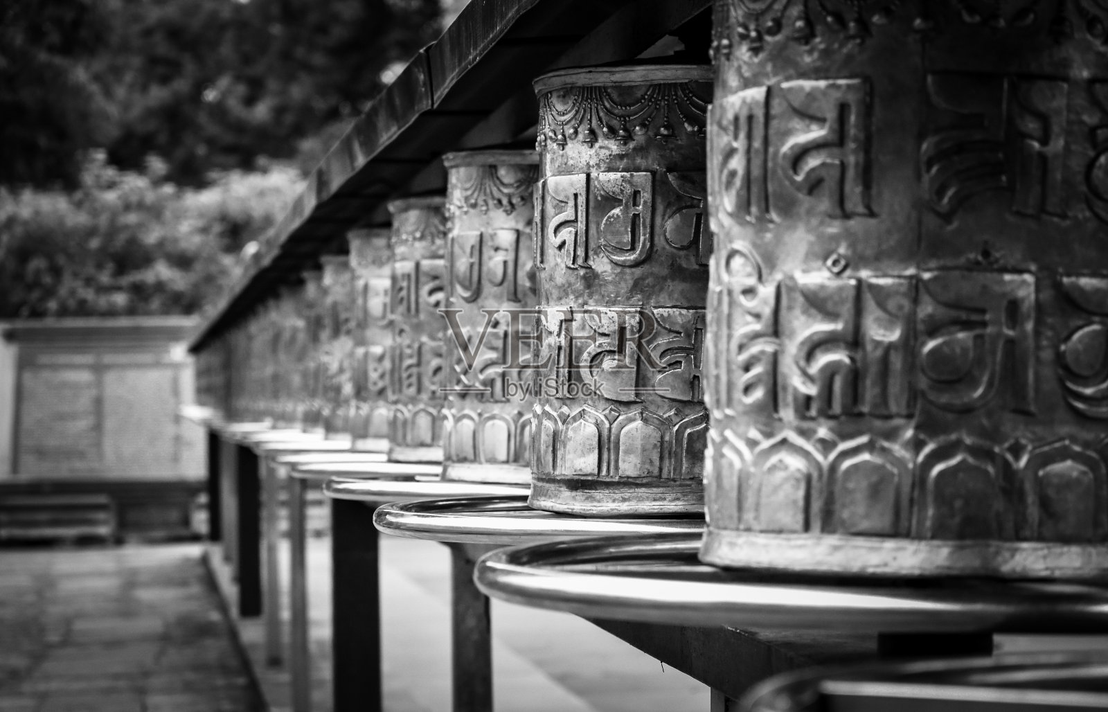 萨那的佛经轮照片摄影图片