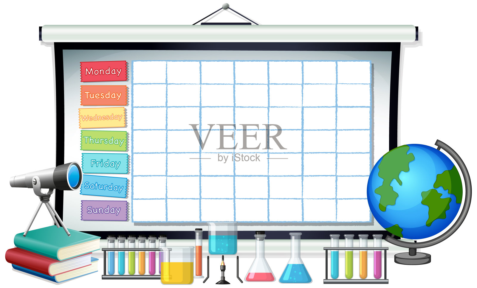 课程表学校规划与人物设计模板素材