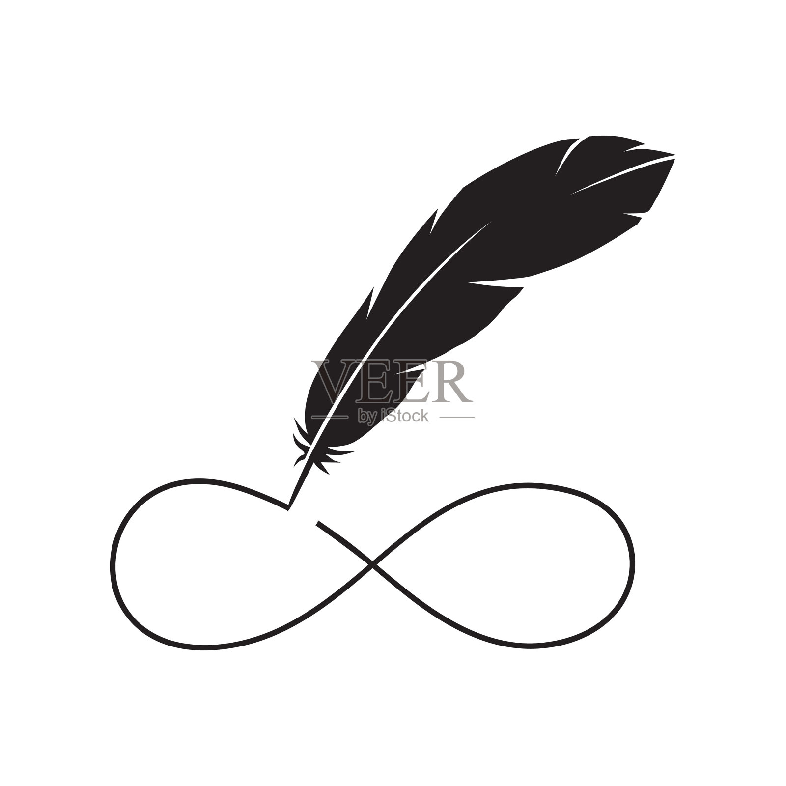 羽毛无穷插画图片素材