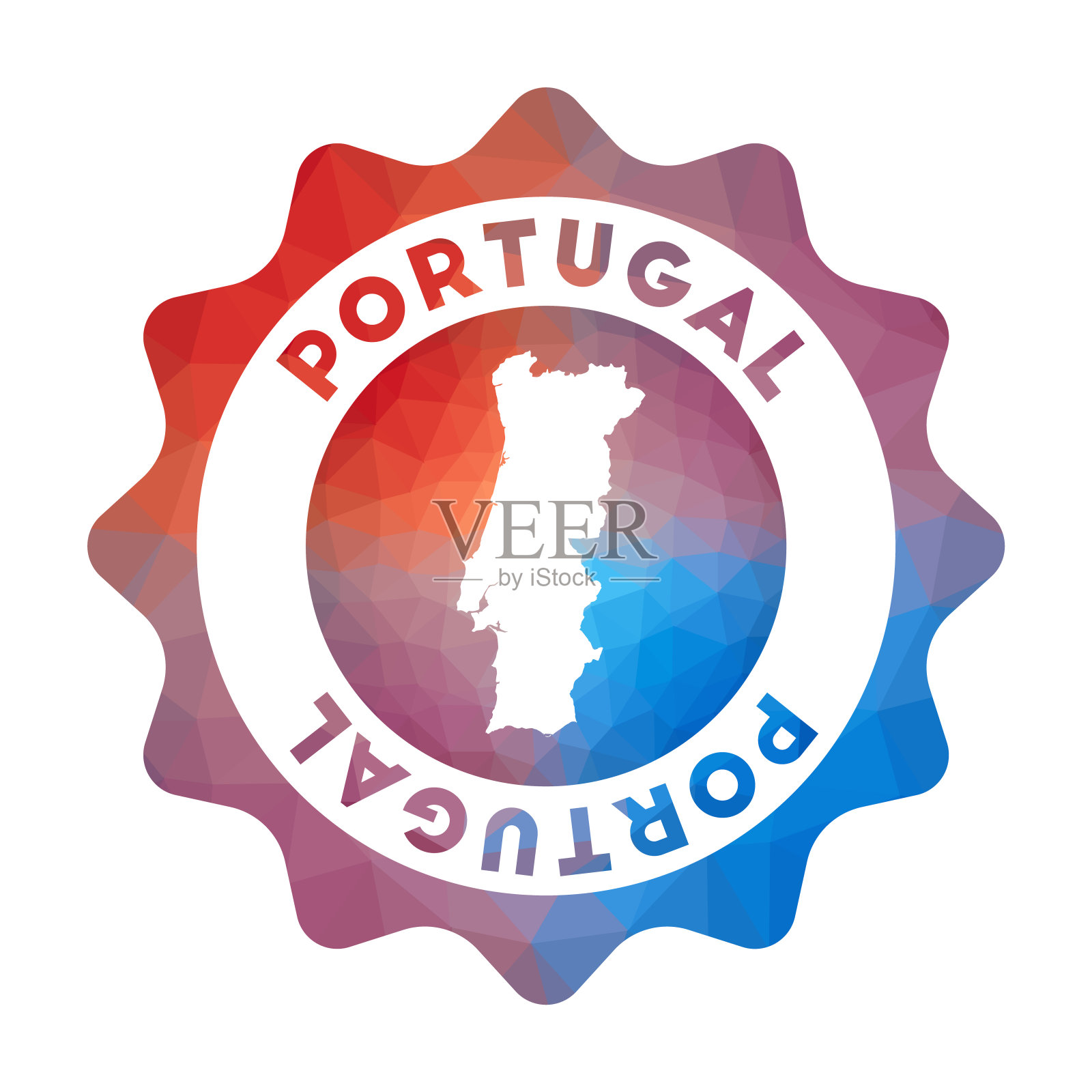 葡萄牙低聚标志。设计元素图片