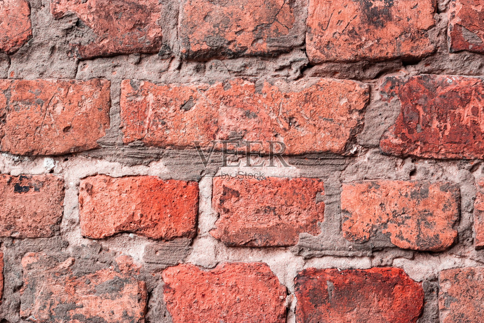 古老的红砖墙。文本。垃圾墙的质感。照片摄影图片