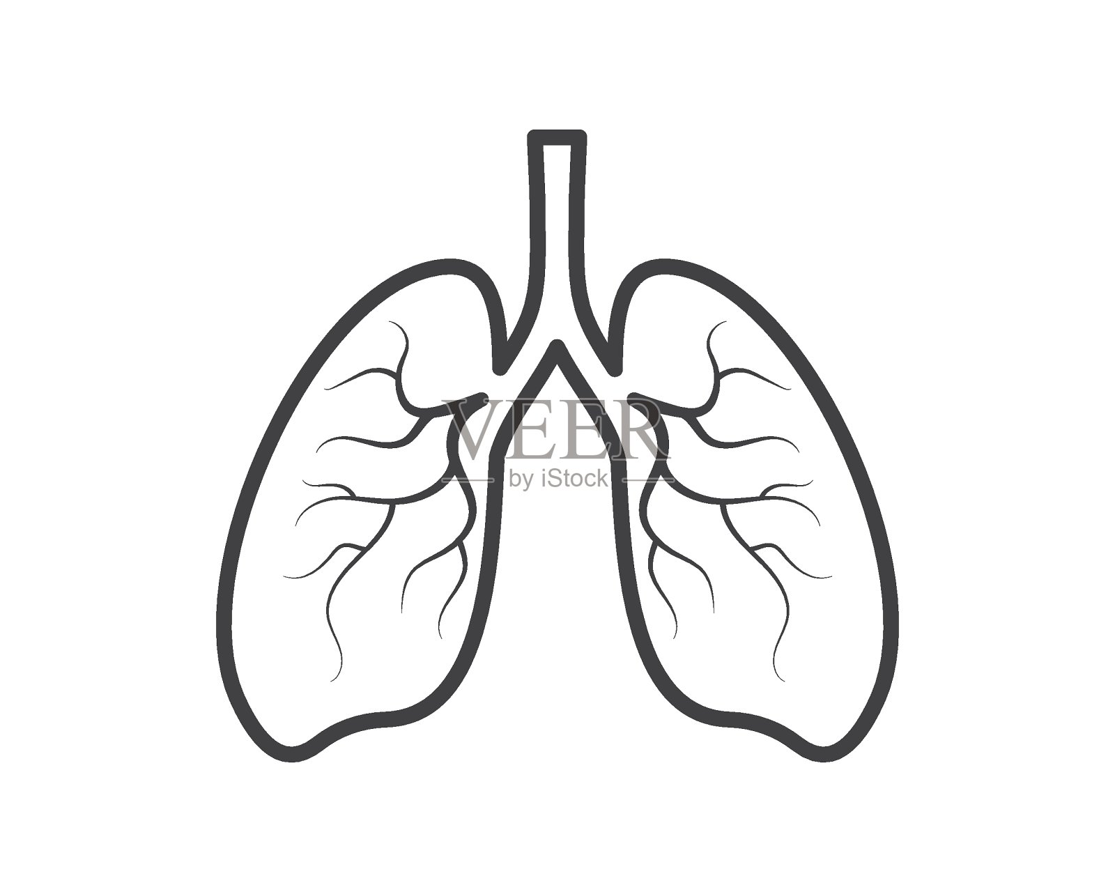 人体肺部标志图标矢量插图设计插画图片素材