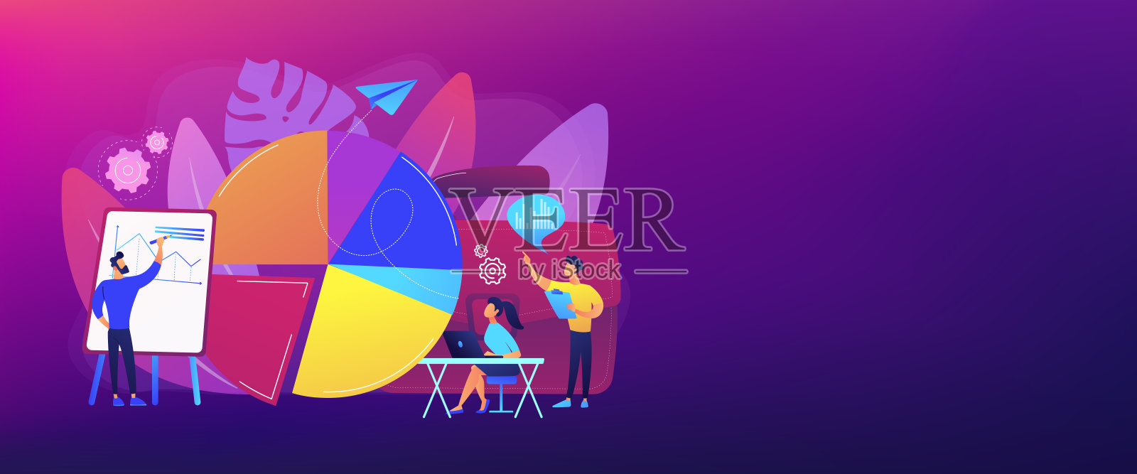 业务统计概念标题插画图片素材