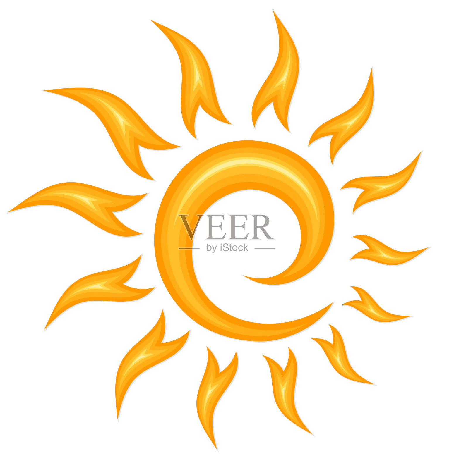 夏天明亮的太阳。设计元素图片