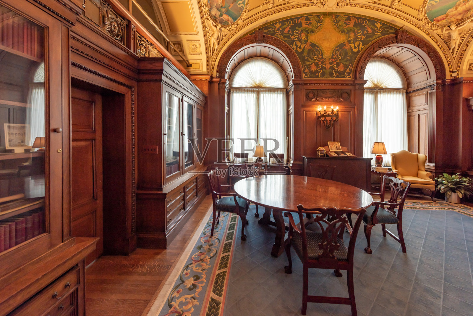 美国华盛顿特区国会图书馆内部办公室照片摄影图片