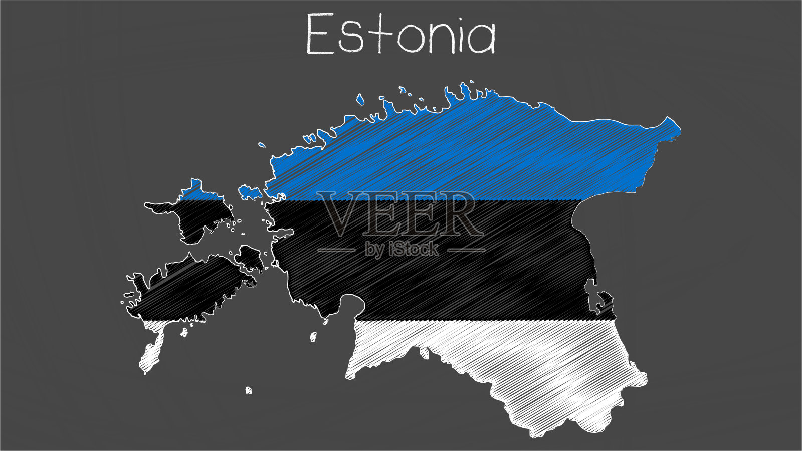 爱沙尼亚map-flag插图插画图片素材