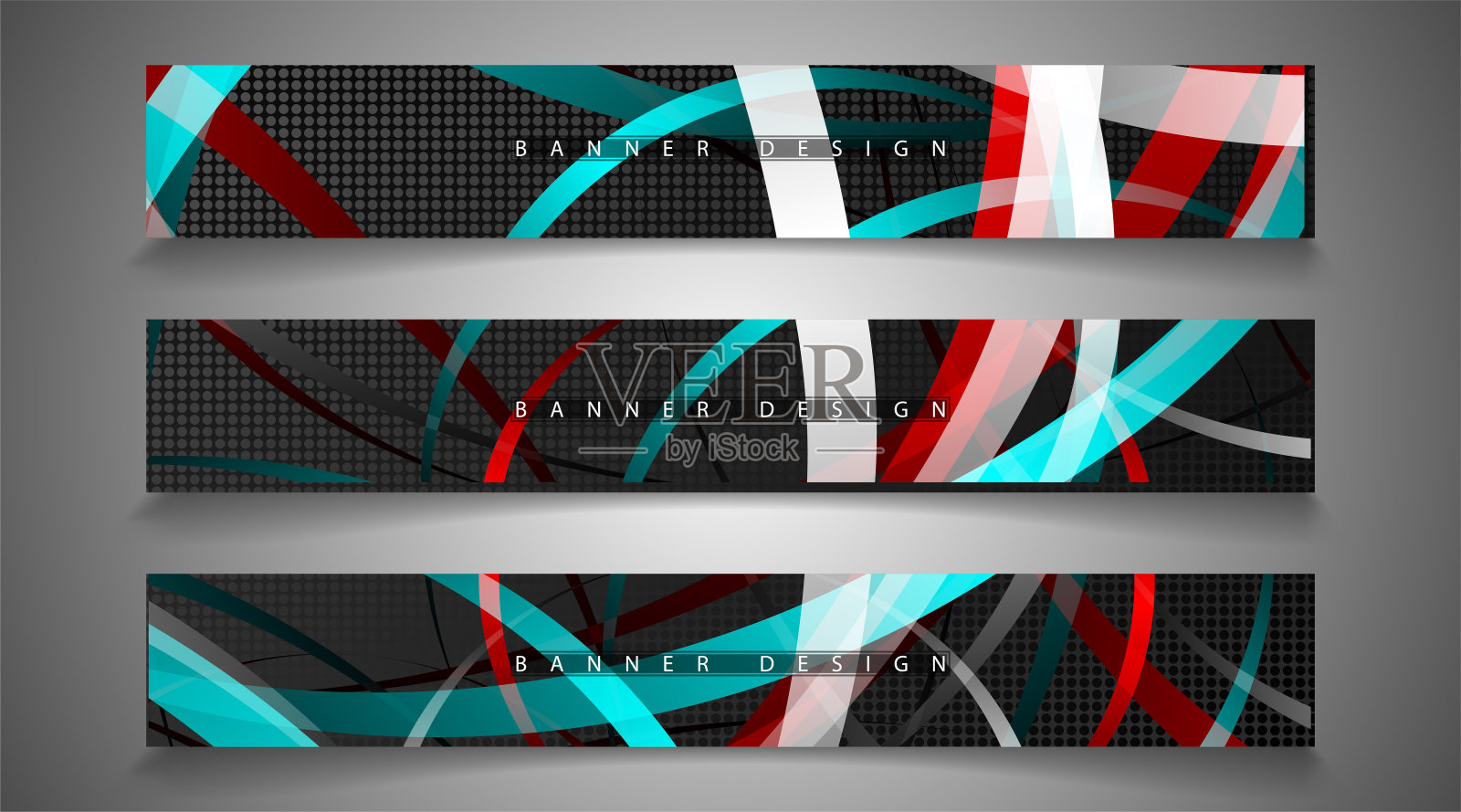 横幅集的集合。不规则彩色波段的背景。矢量插图eps 10设计模板素材