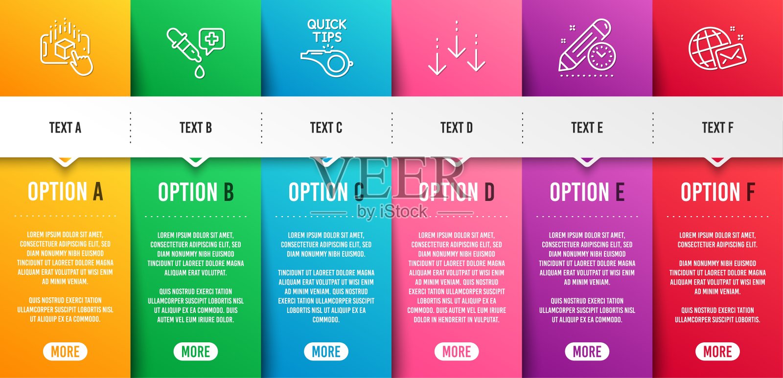 增强现实，化学移液管和向下滚动图标设置。向量设计模板素材