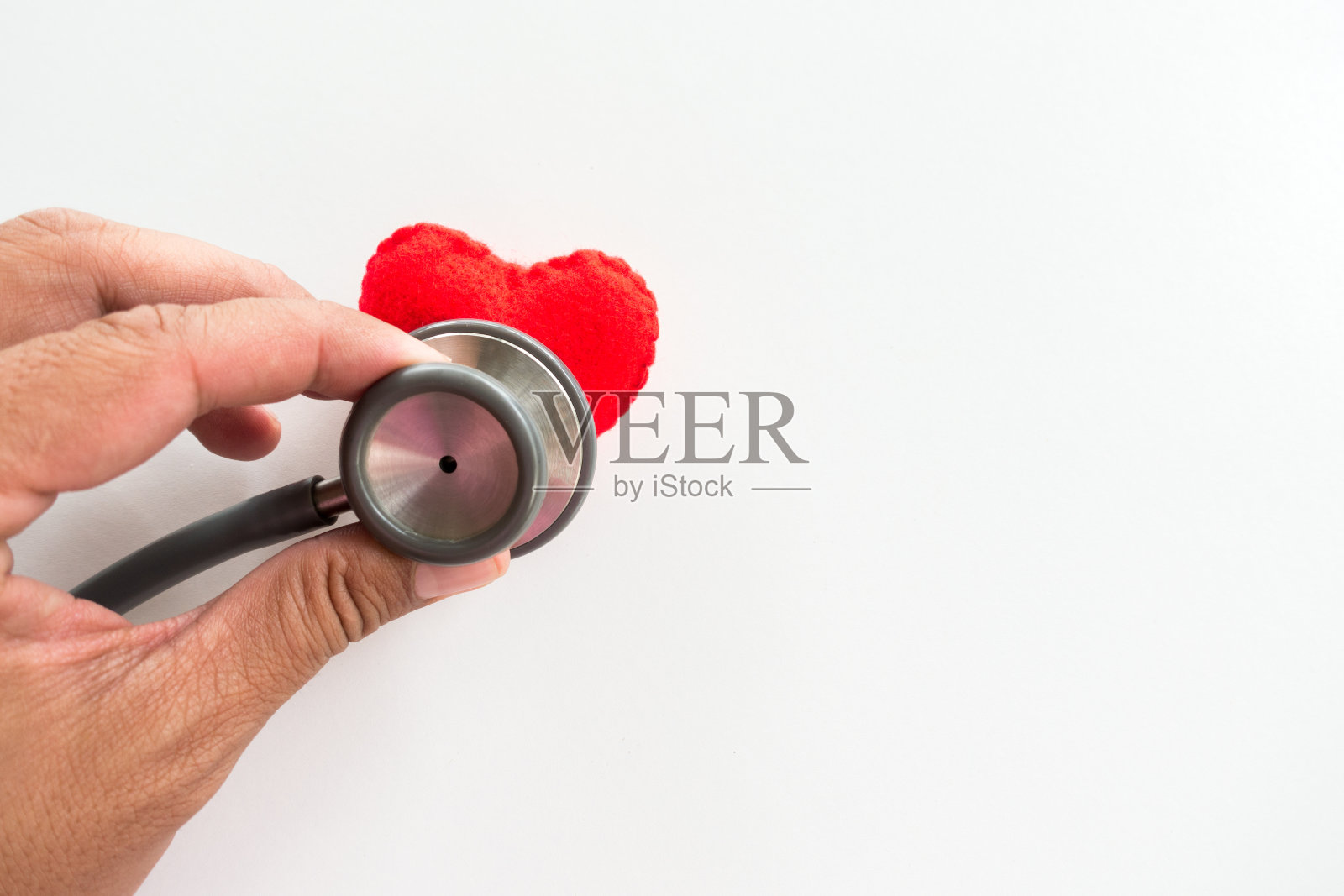 心脏和听诊器，心跳线，医疗理念。照片摄影图片