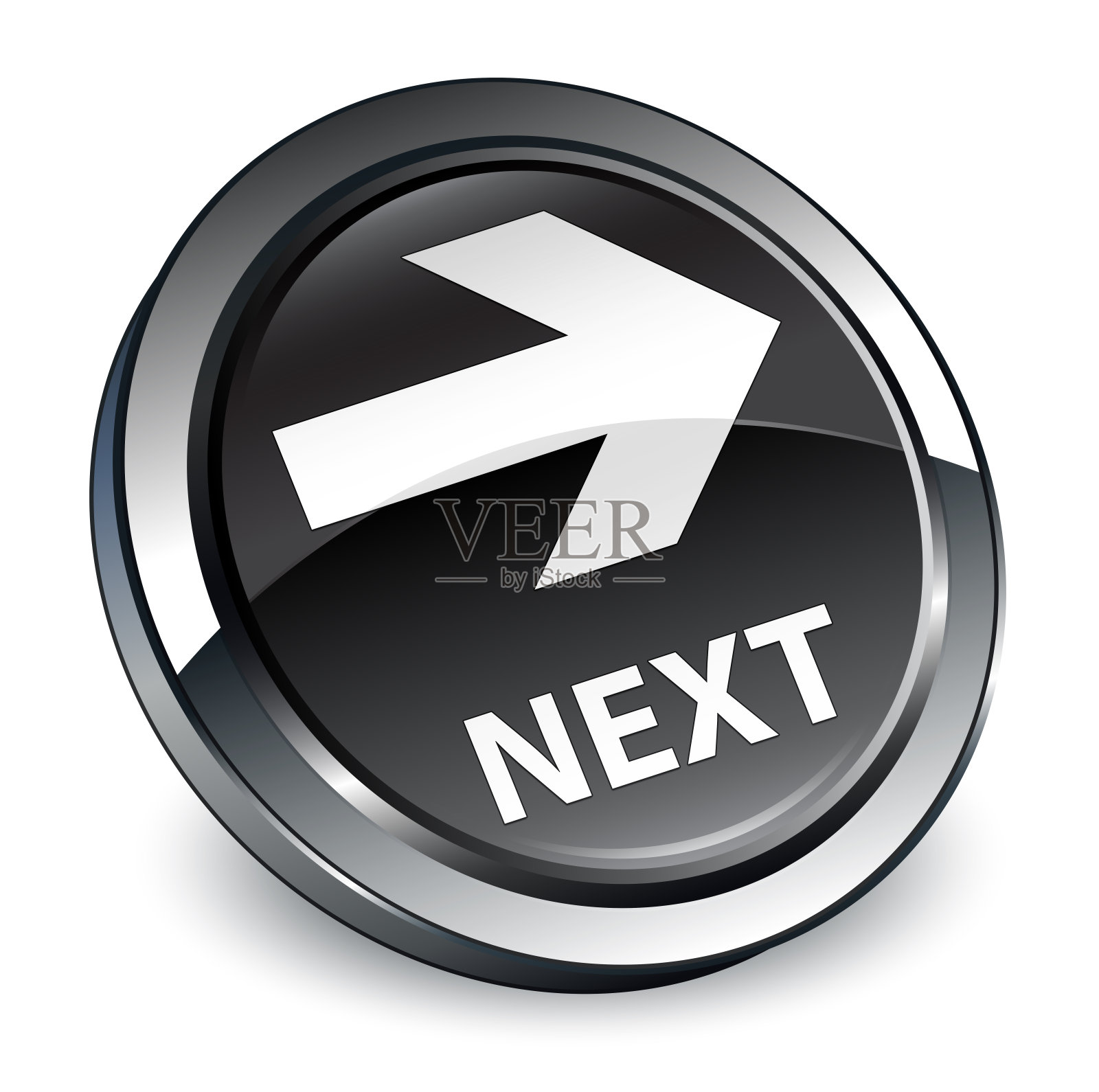 下一个3d黑色圆形按钮设计元素图片