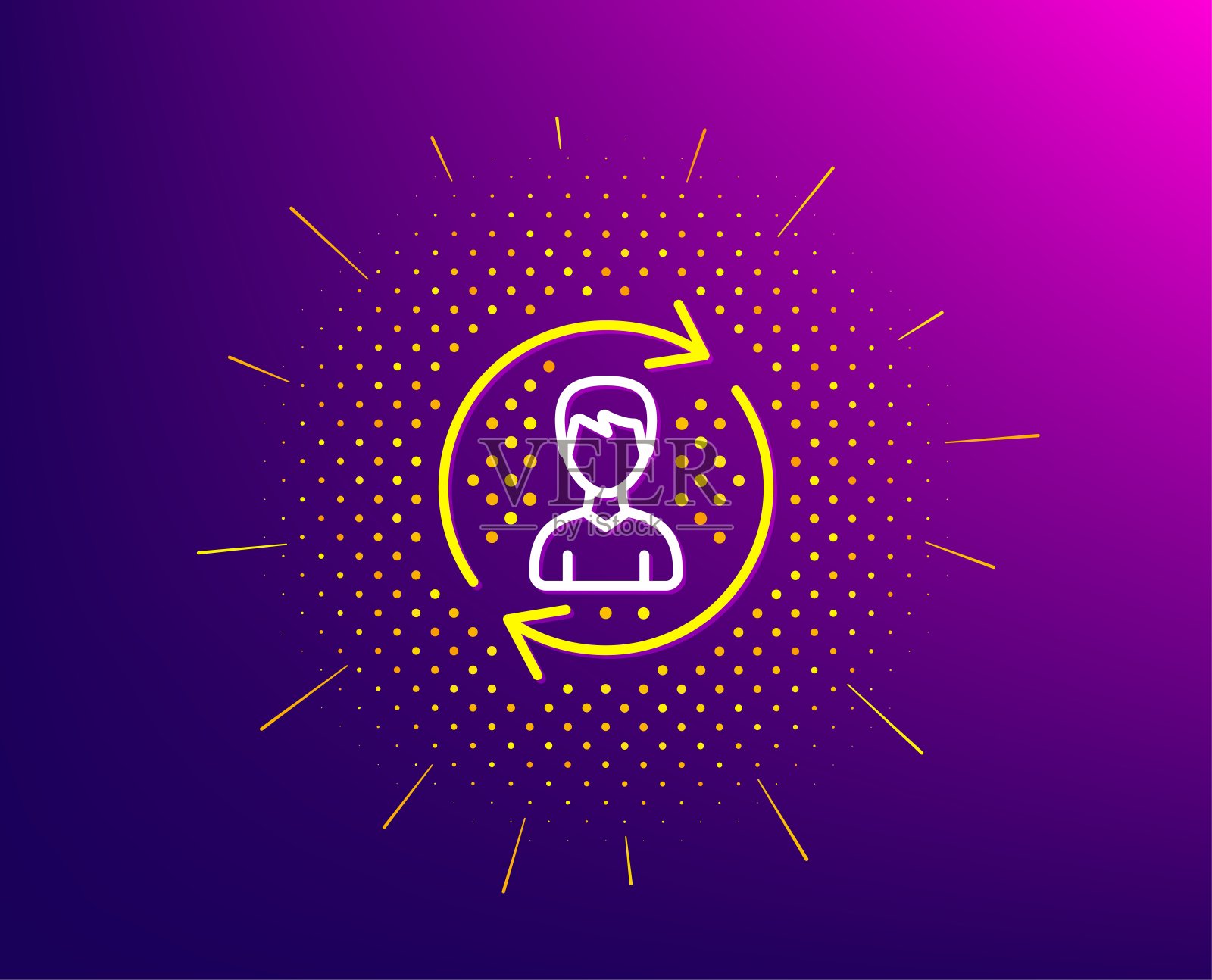 人力资源线图标。用户配置文件标志。向量插画图片素材