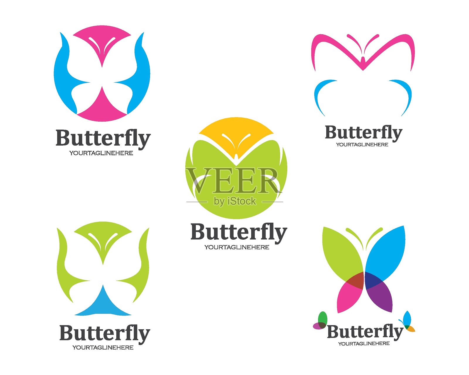 蝴蝶标志图标矢量插图插画图片素材