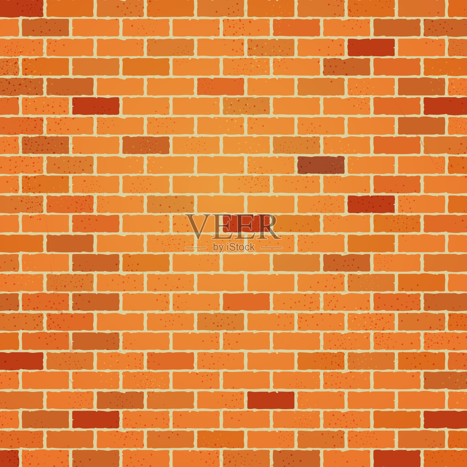 矢量插图，砖墙背景，红色和赤陶土颜色。插画图片素材