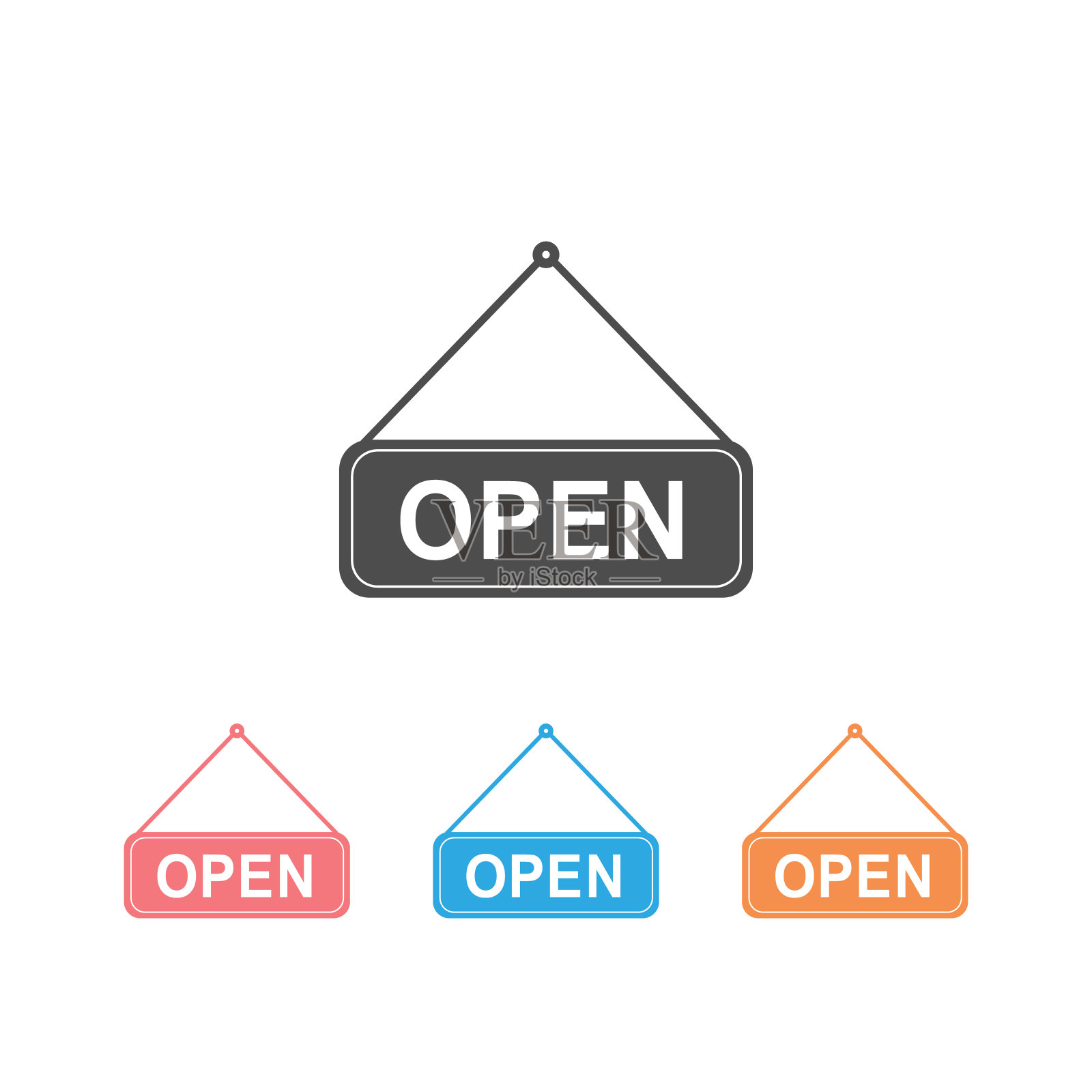 打开标签图标设置为白色。向量图标素材