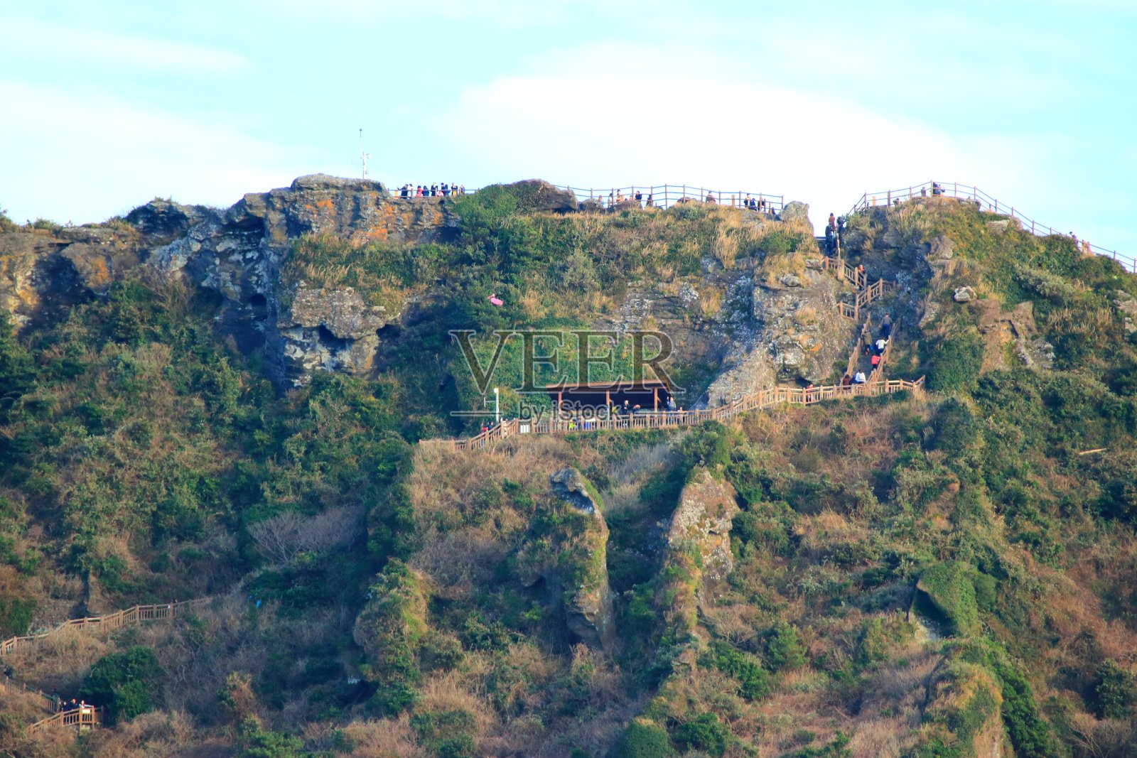 承山日出峰，联合国教科文组织世界遗产，日出峰，日出峰，岩石，火山口，悬崖，照片摄影图片