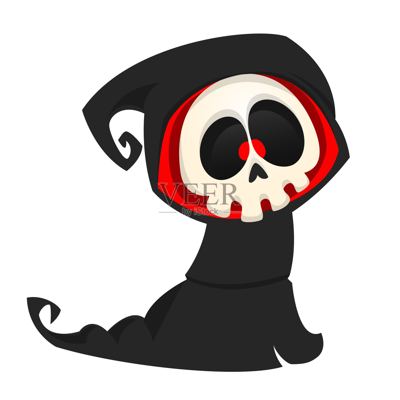 可怕的卡通死神。万圣节的矢量图插画图片素材