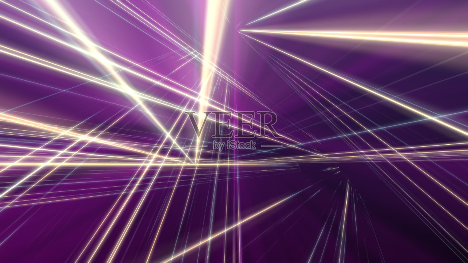 三维线霓虹立方体在空间照片摄影图片