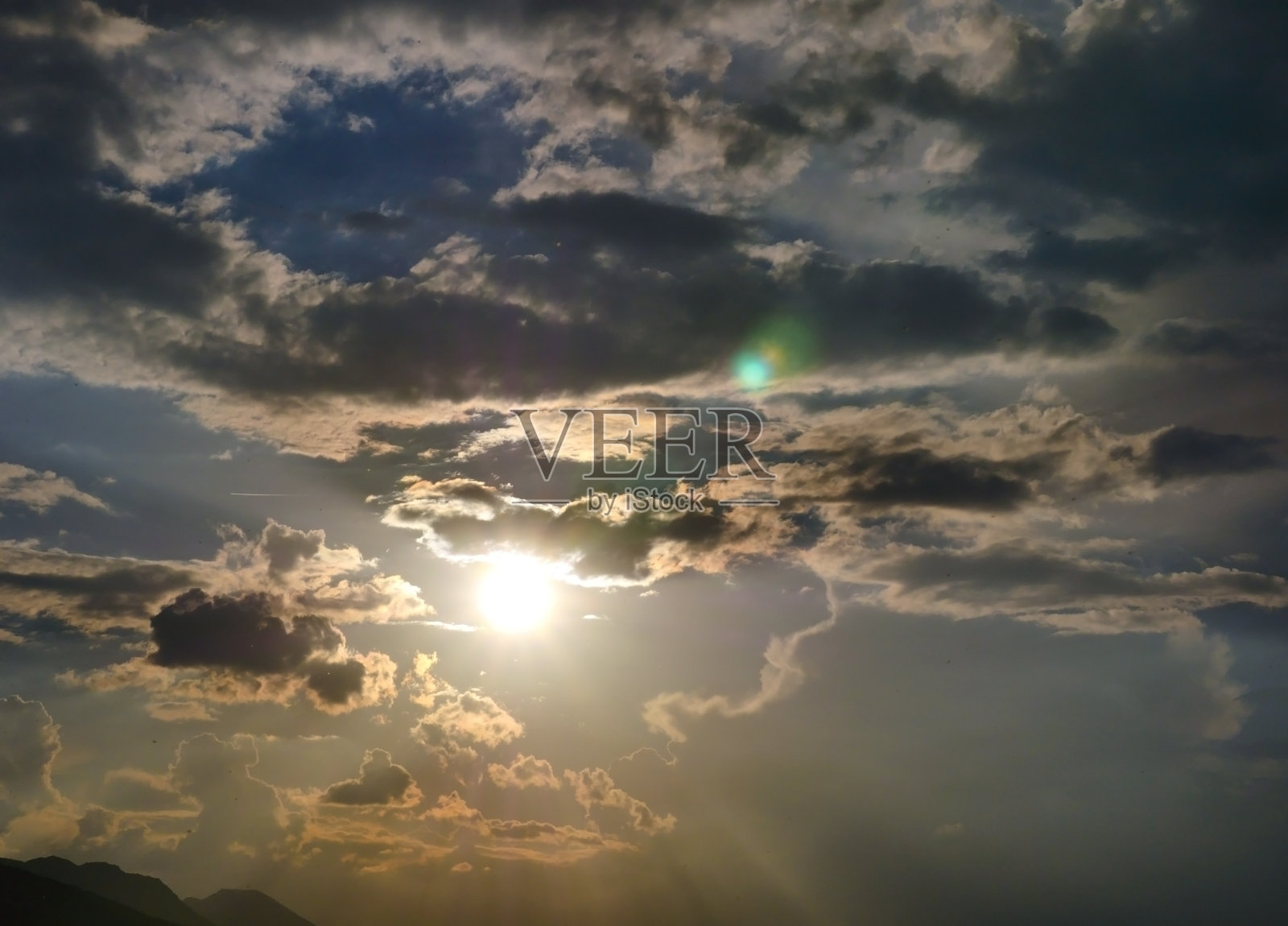 美丽的金色日落天空景观照片摄影图片