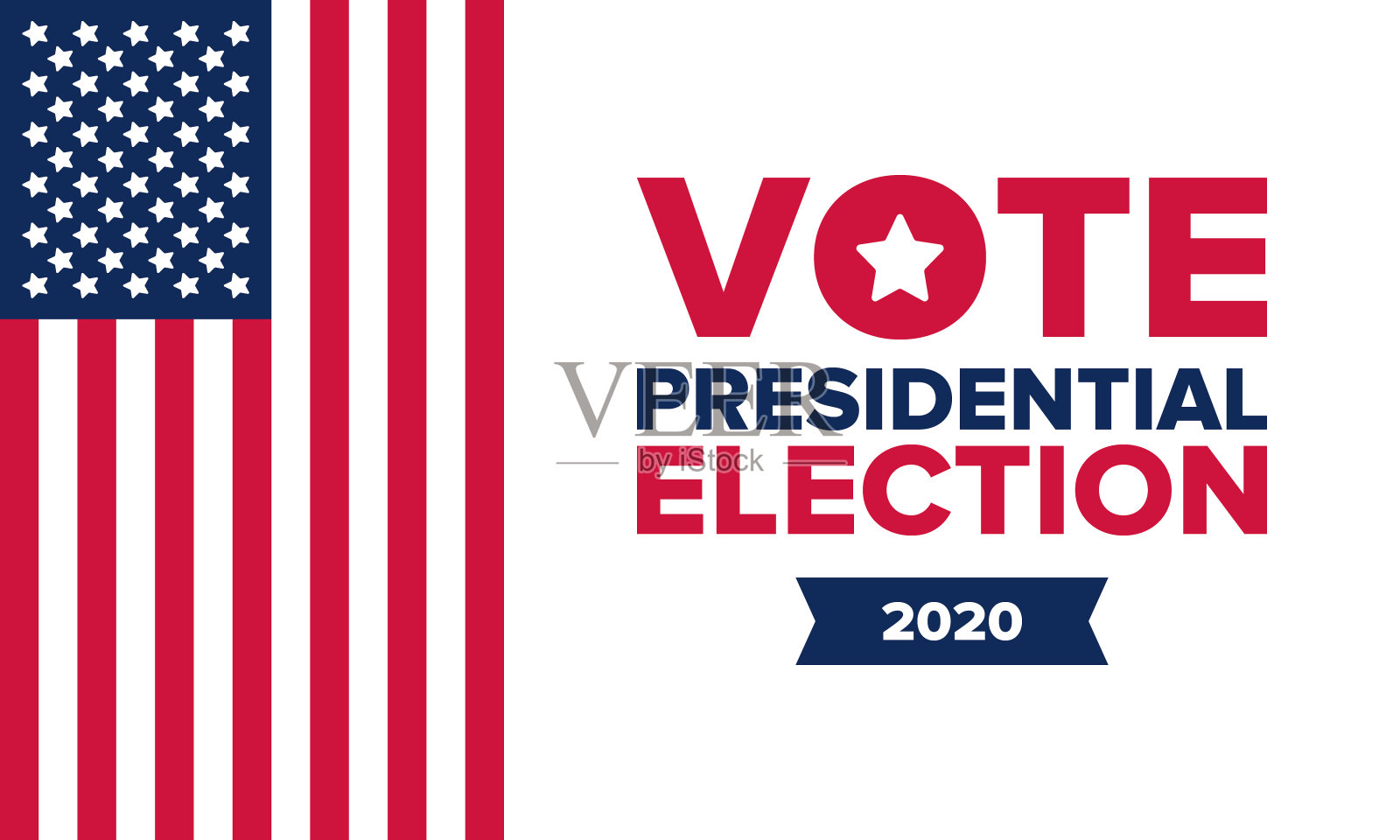 美国2020年总统大选。投票日，11月3日。美国大选。爱国的美国元素。海报、卡片、横幅和背景。矢量图插画图片素材