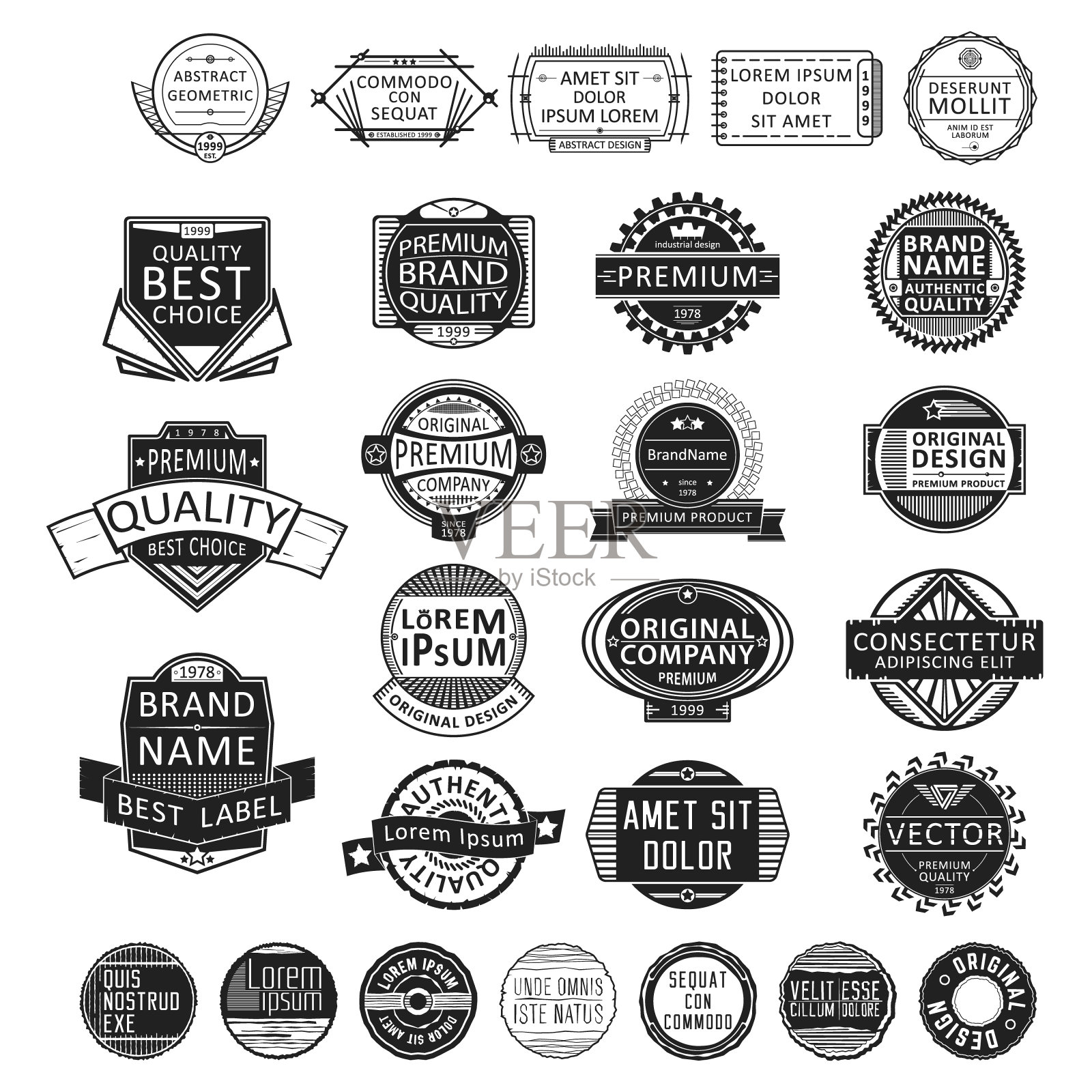 标志邮票集插画图片素材