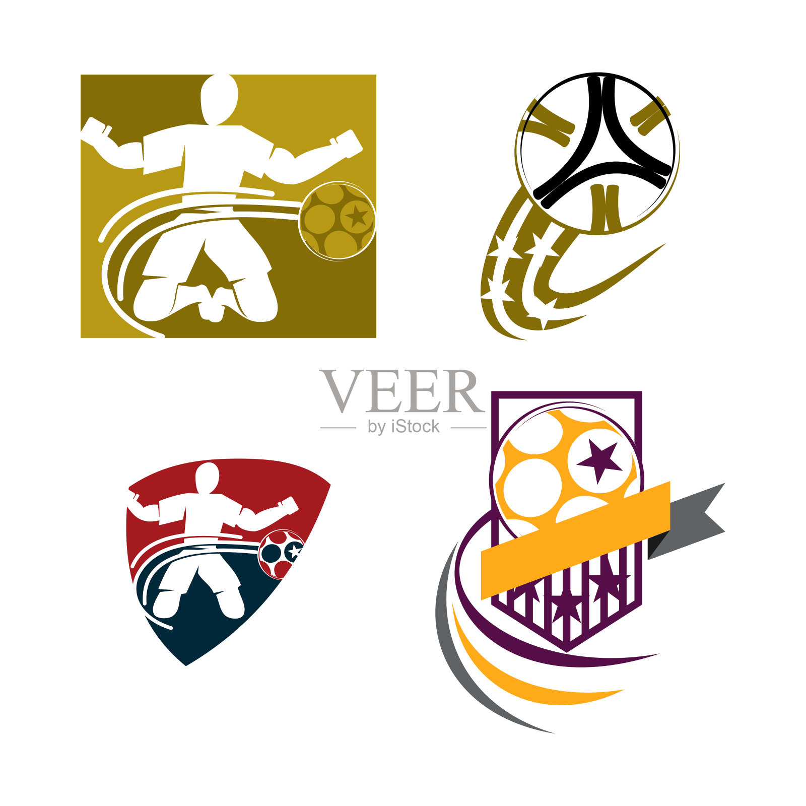 足球足球徽章设计模板运动矢量插画图片素材