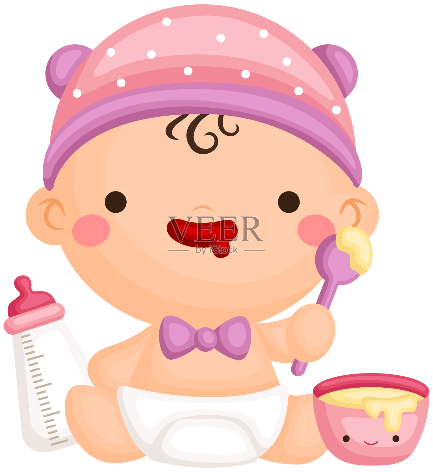 小女孩吃设计元素图片