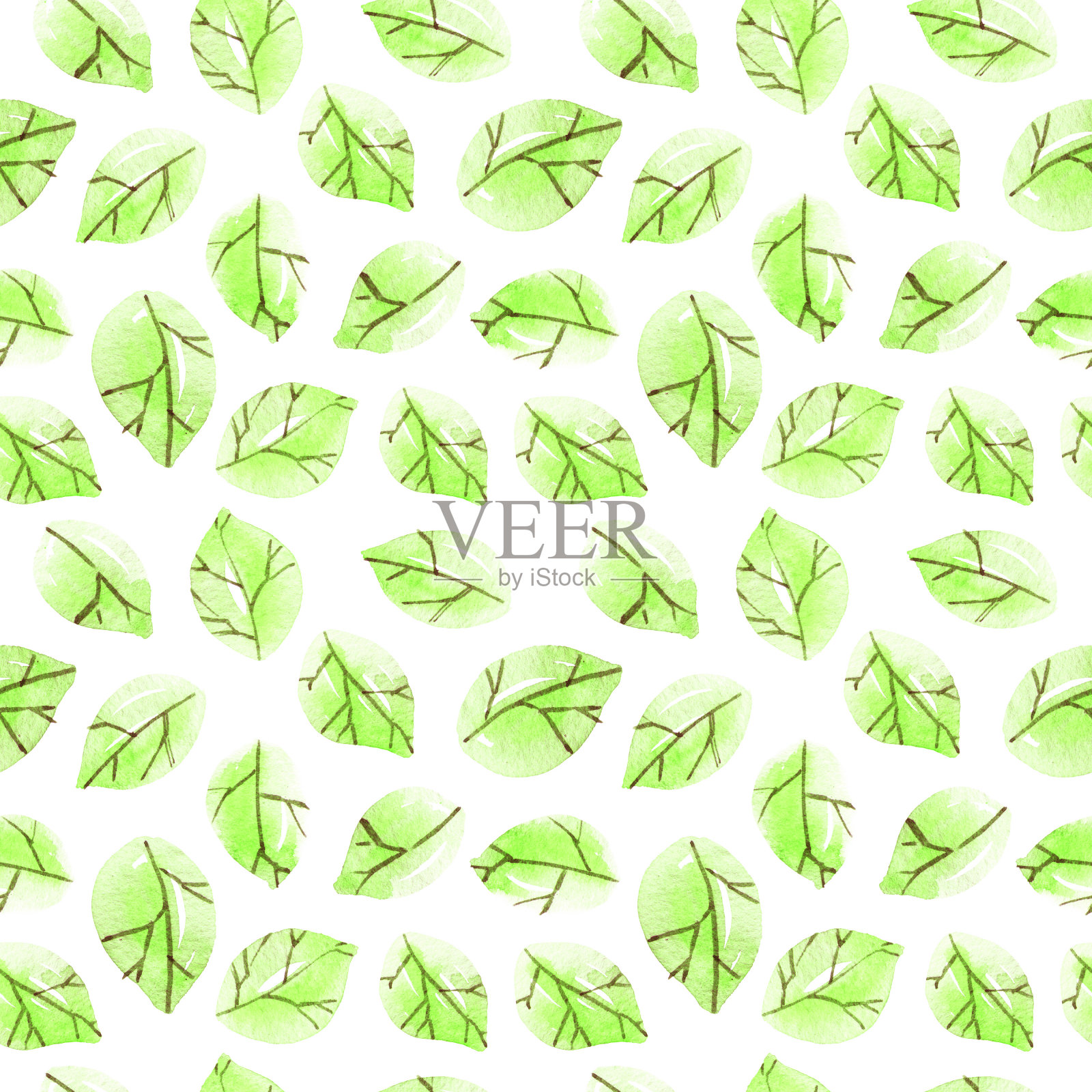 水彩画树叶插画图片素材